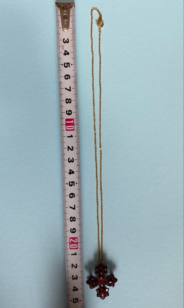 碌山 ロクザン ヴィンテージ風 十字架 ブローチ ガーネット ペンダント