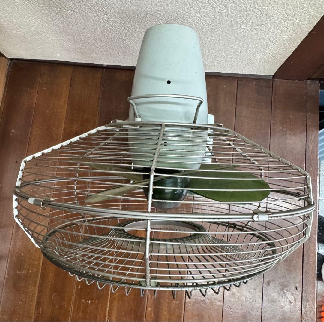 動作確認済み 当時物 National ナショナル扇風機　F-30HL 緑羽根