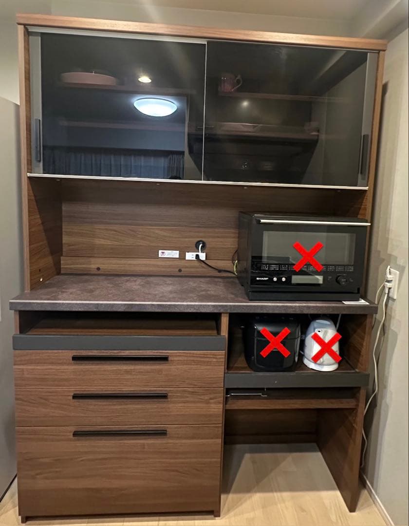 使用期間1年未満】パモウナ チェスト ウォールナット パモウナ 食器棚