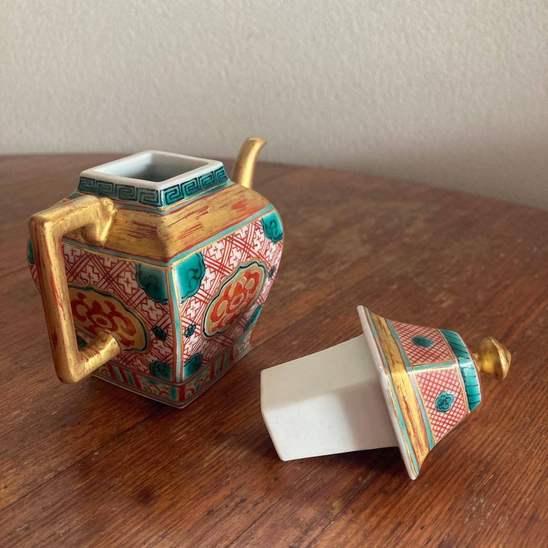 仙盞瓶 せんさんびん 赤小波金襴手 尚古 水坂屋 洛陶軒 京焼 松本石亭