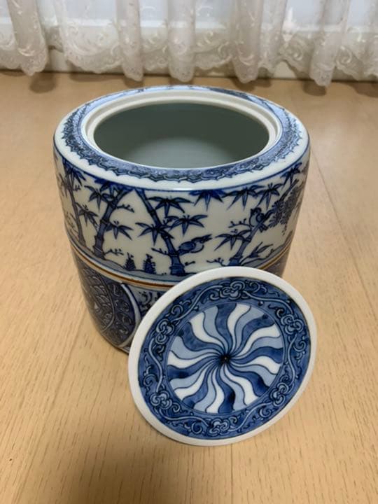 茶道具 曽根幸風作 染付棯瑞祥 水指