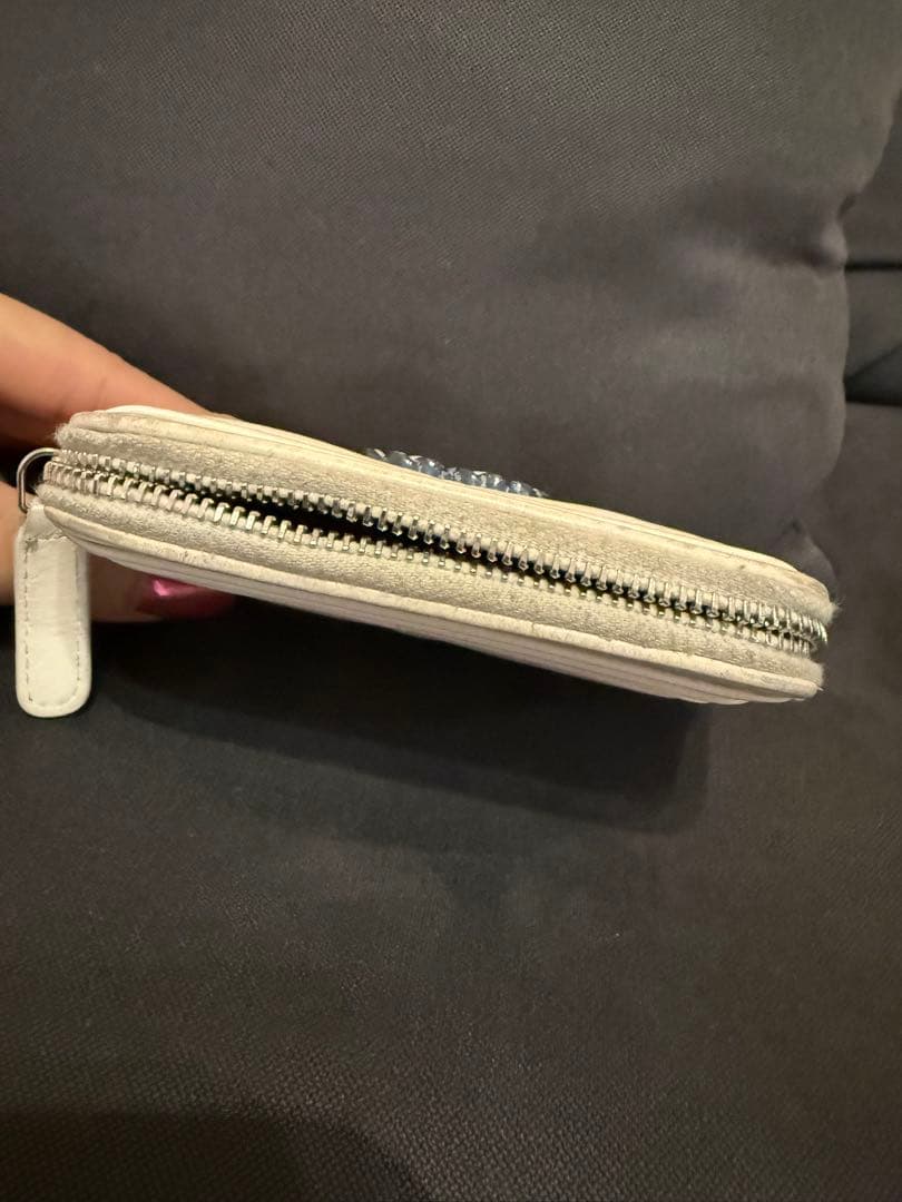 CHANEL シャネル マトラッセ ホワイト ジップパース ラムスキン