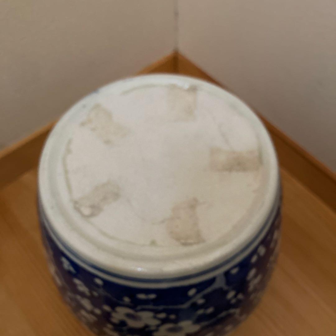 呉須　梅の花　火鉢　磁器　陶器