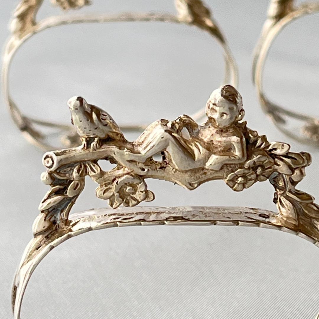 ALBO】 天使と鳥 / 天童とリスのナプキンリング6個【純銀】