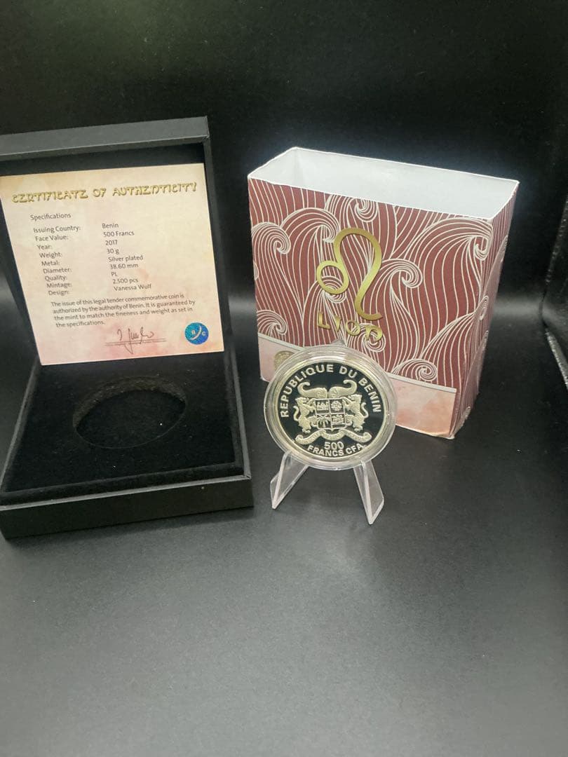 ミュシャ × 黄道十二宮 ― 獅子座、Leo　銀メッキ付き白銅貨