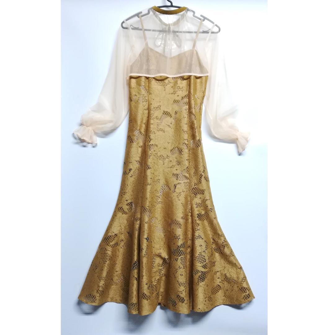 etoll. 結婚式 ワンピース 3wayシフォンボレロ&レースキャミドレス S