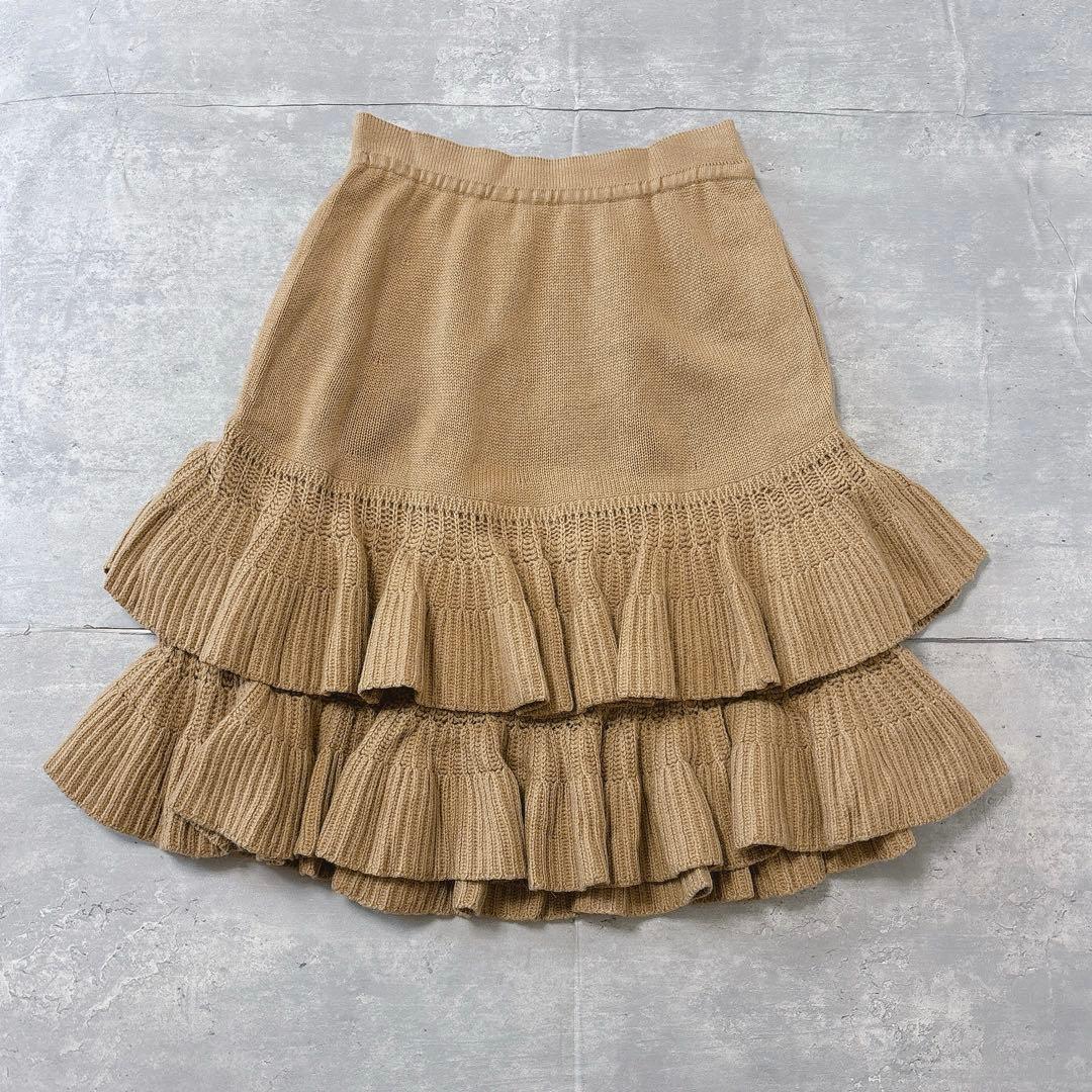 美品【FOXEY】フォクシー 高級 カシミヤ100% ティアード ニットスカート