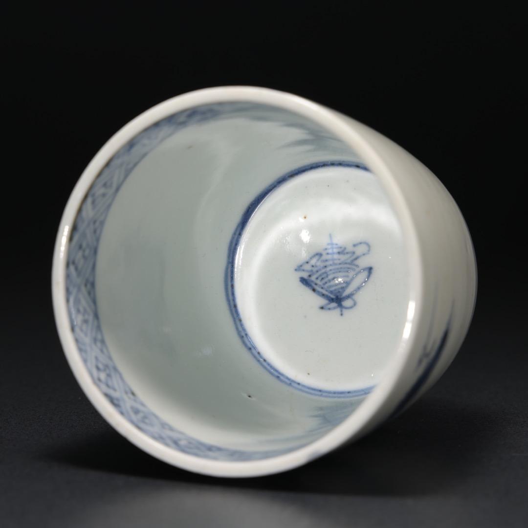 伊万里染付松図　蕎麦猪口　骨董　古伊万里　6R1168wダH