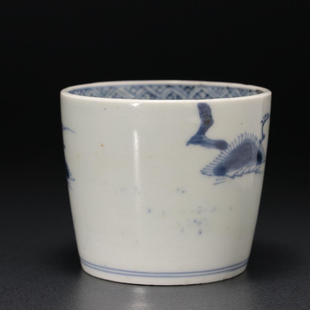 伊万里染付松図　蕎麦猪口　骨董　古伊万里　6R1168wダH