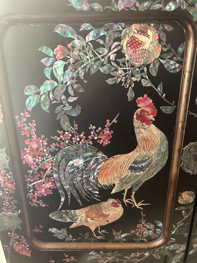 ①螺鈿細工 箪笥 アンティーク 難あり