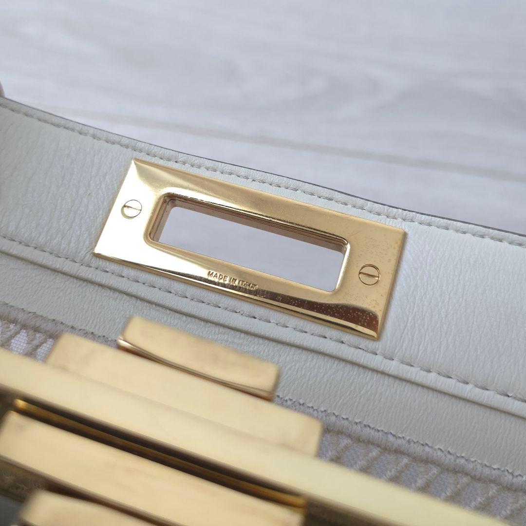 美品【フェンディ】ピーカブー　アイシーユー　ミディアム　刺繍　ハンドバッグ