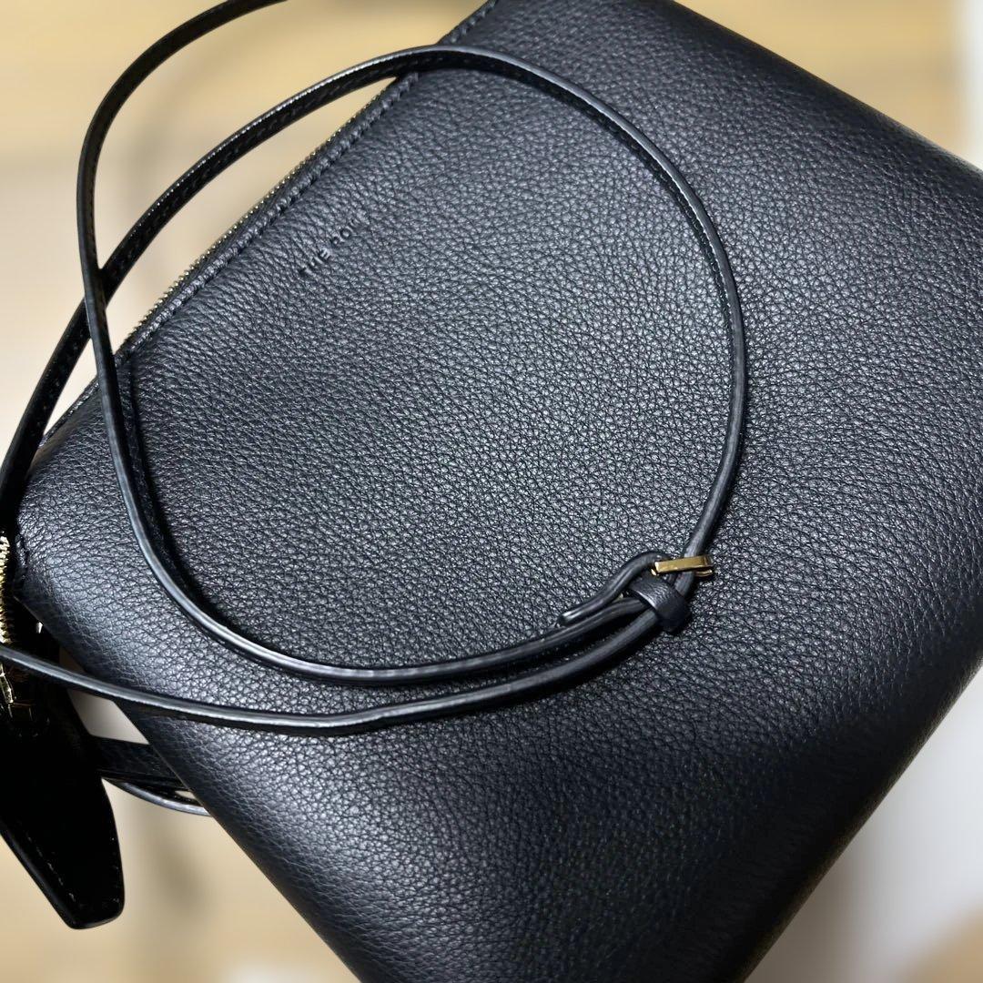 THE ROW nu mini twinブラックレザー ショルダーバッグ