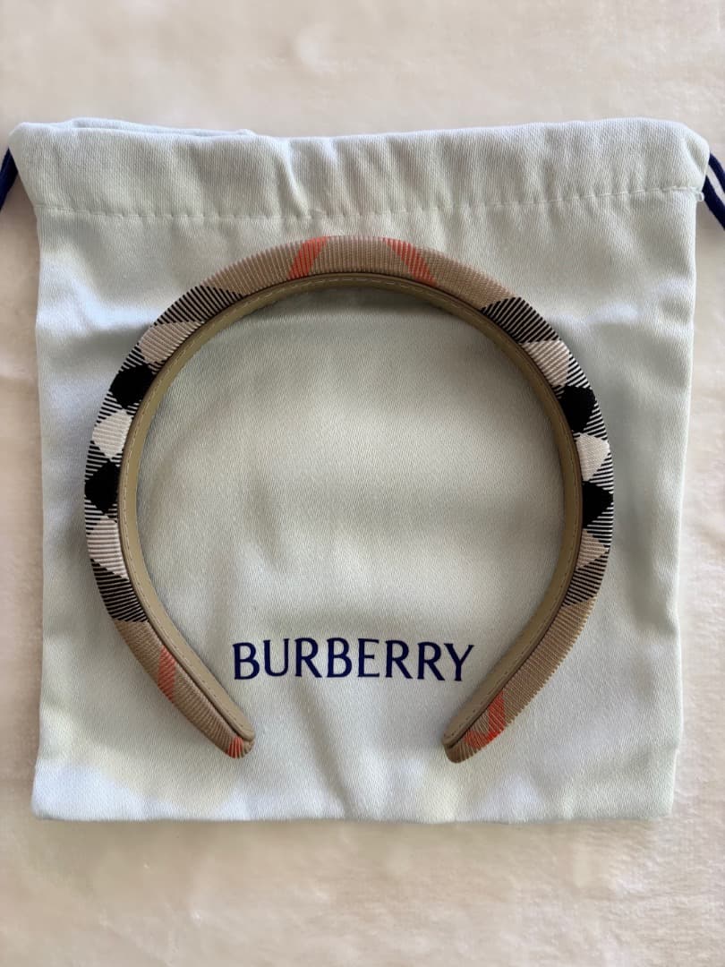 未使用【BURBERRY】2025 チェック ナイロン ヘッドバンド