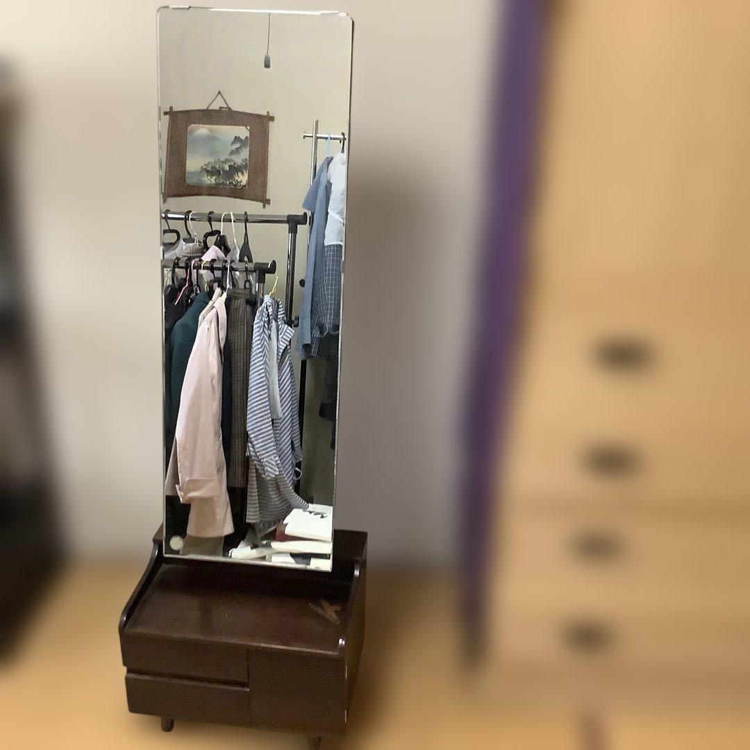 昭和レトロ 姿見 全身鏡 鏡台 鏡 ミラー 木製 和モダン ドレッサー