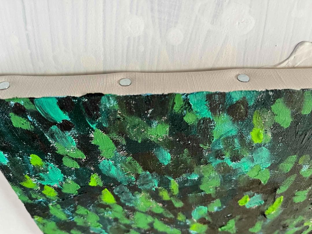 油彩画　原画「公園の木」アート　絵画 32×41㎝ F6　キャンバス