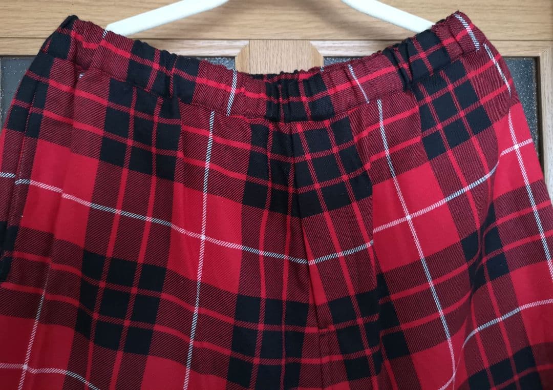 ブラック コムデギャルソン チェックサルエルパンツ