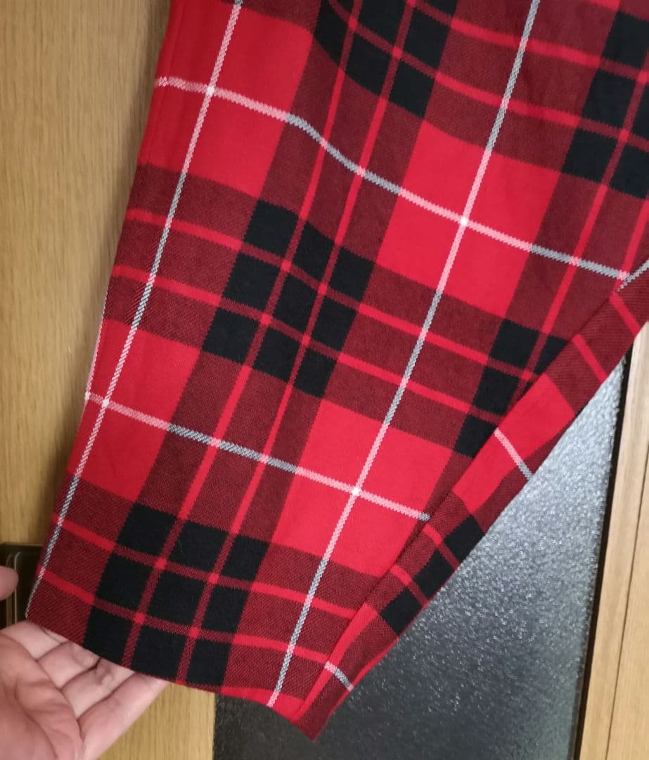 ブラック コムデギャルソン チェックサルエルパンツ