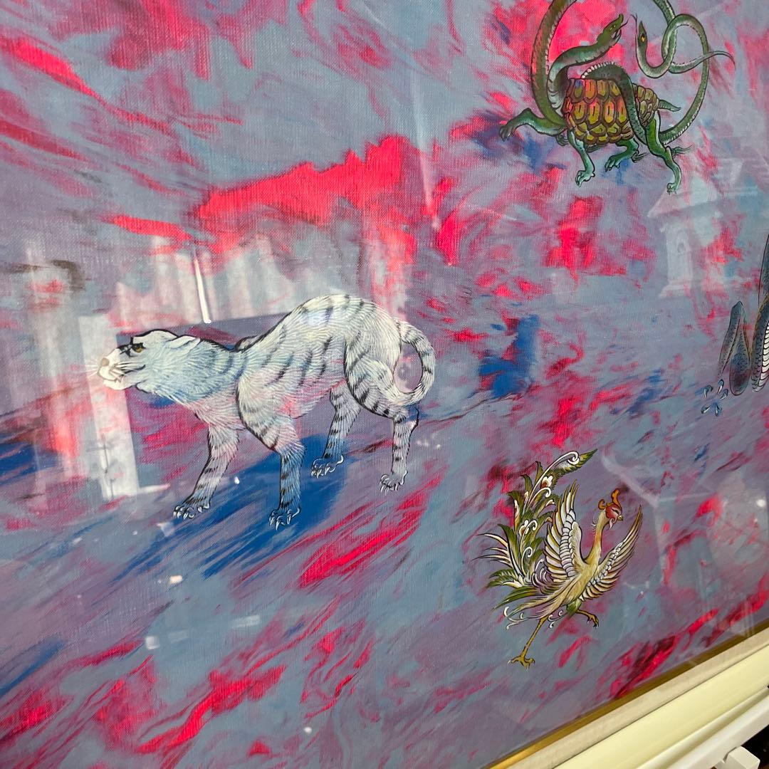 超高級 貴重 本物 龍敬子 画伯 四神相応図 20号 超高級 貴重