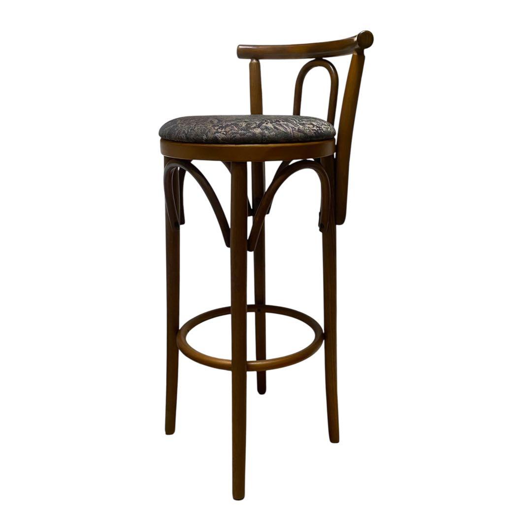 木製 カウンターチェア ハイバースツール 曲木デザイン クッション座面 ①