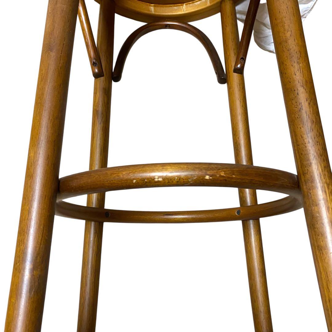 木製 カウンターチェア ハイバースツール 曲木デザイン クッション座面 ①