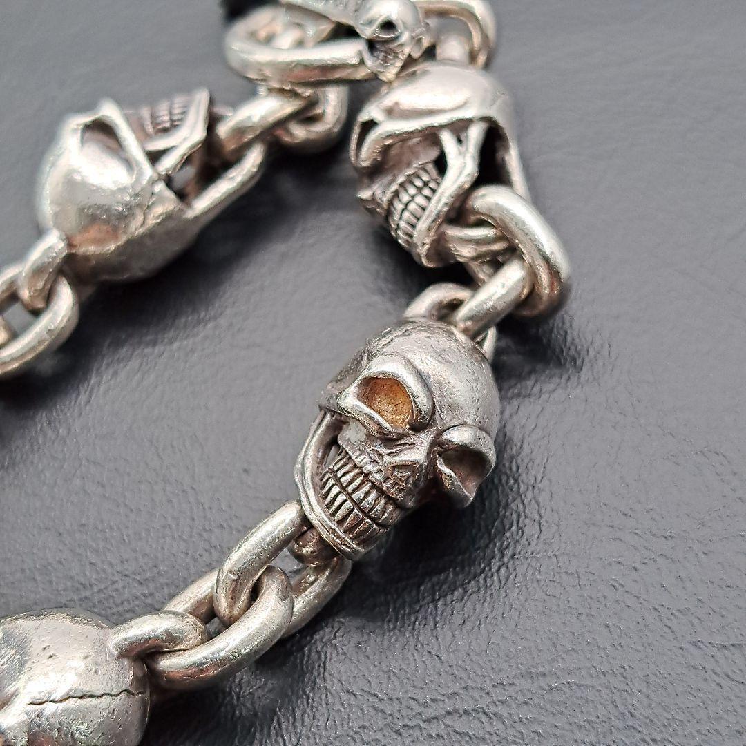 ブレスレット バングル スカル ５スカル 髑髏 ドクロ シルバー