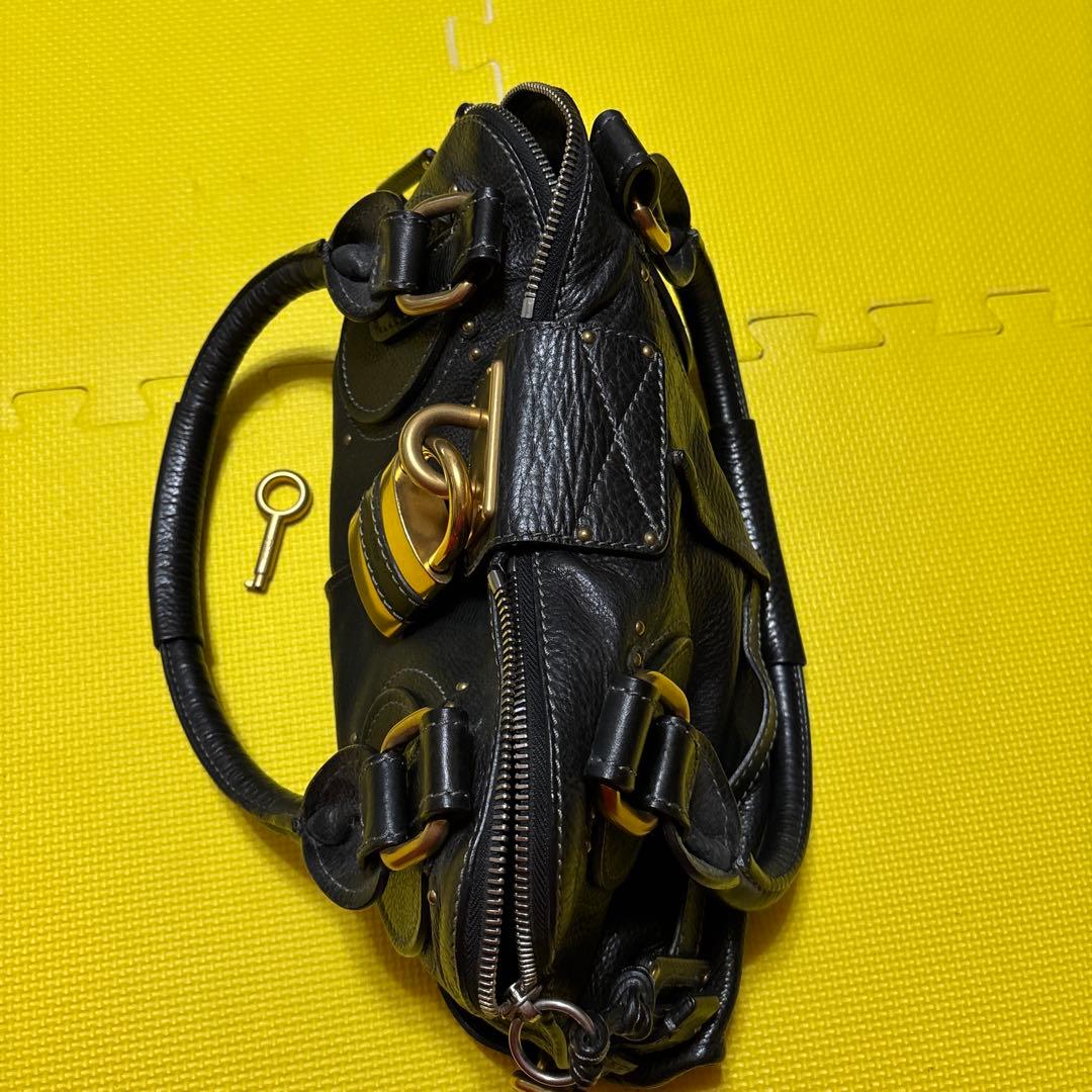 Chloe黒のレザーハンドバッグ 032-038