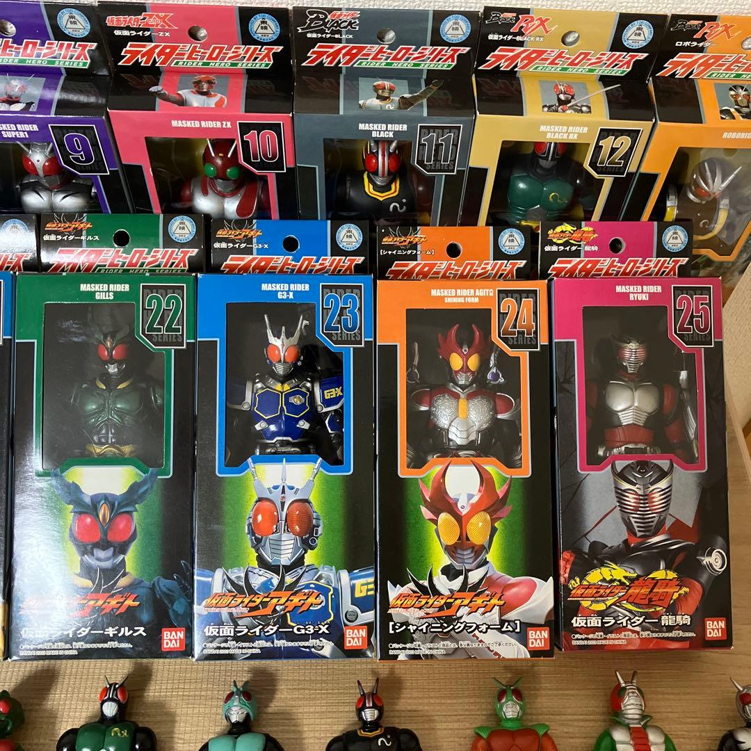 仮面ライダー ライダーヒーローシリーズ ソフビ 箱入り30体 箱無し10体