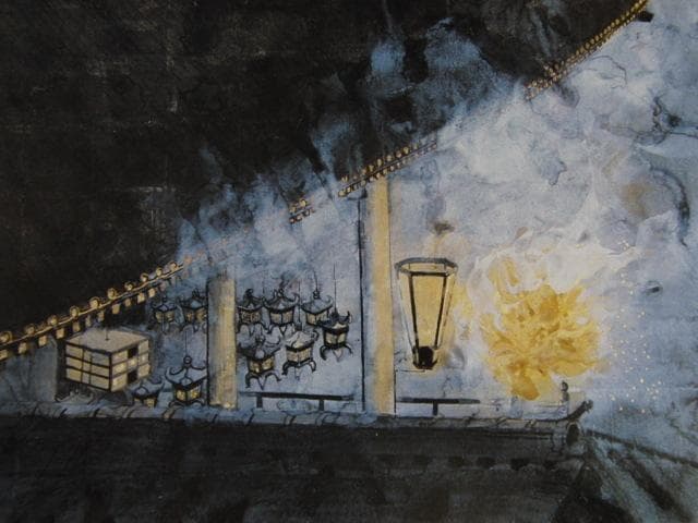 飯田史朗、【御水取り】、希少な額装用画集より、新品額装付、状態良好