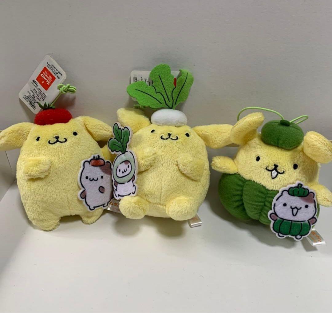 激レア タグ付き ポムポムプリン 新鮮お野菜マスコット 3種類 コンプリート
