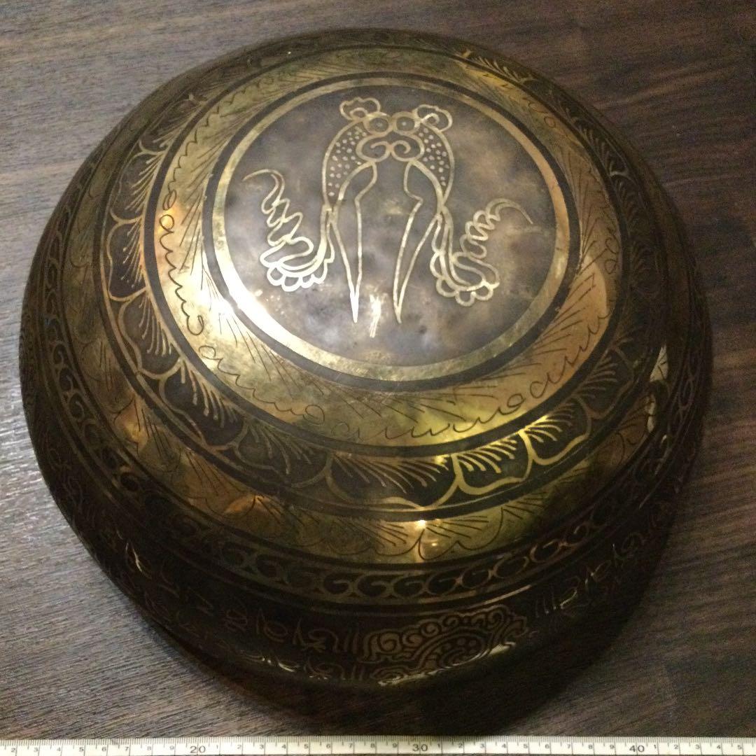 菩提樹 オールド シンギングボウル チベット産 no6 アンティーク33.5cm