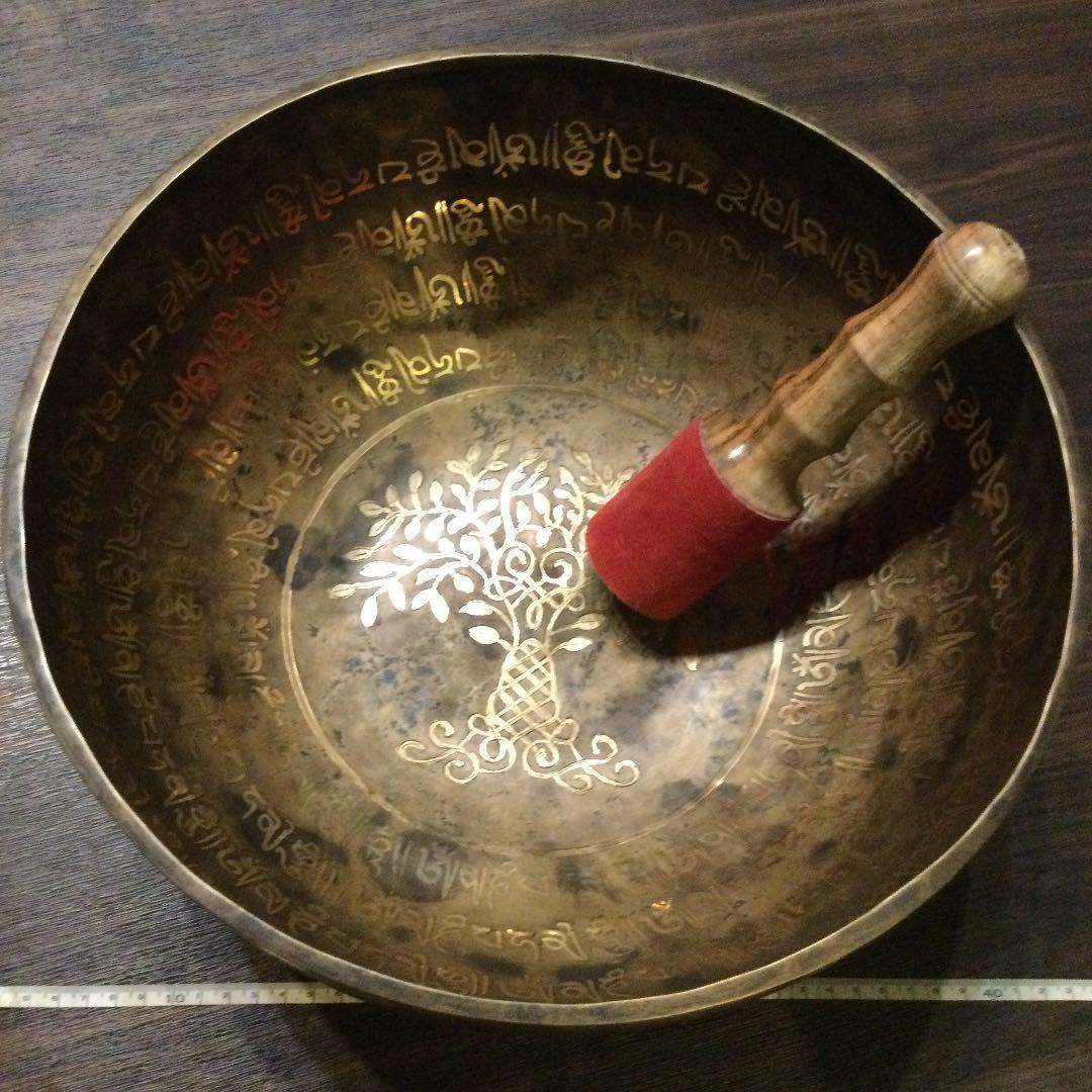 菩提樹 オールド シンギングボウル チベット産 no6 アンティーク33.5cm