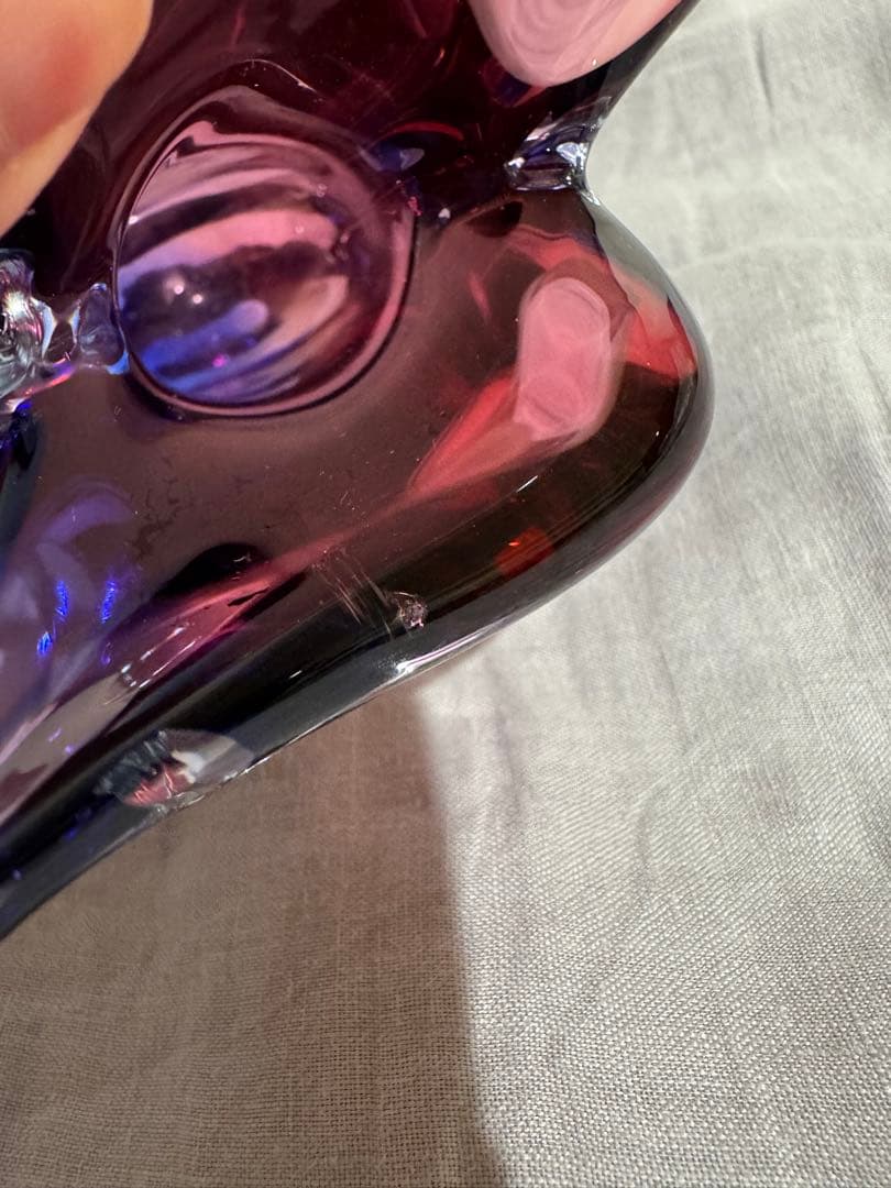 ヴェネツィアンガラス ムラーノガラス 花瓶 ローズ&ブルー - メルカリ