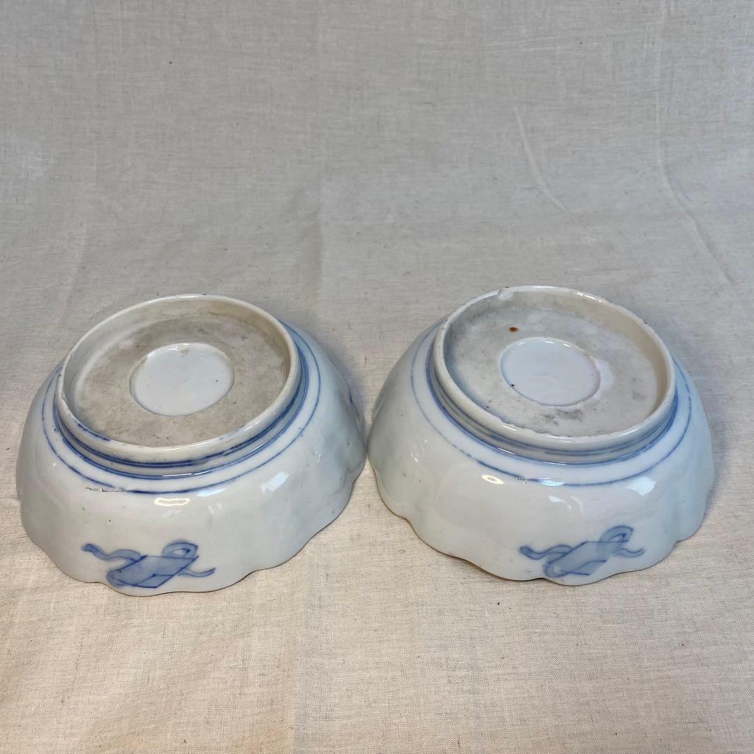 大聖寺伊万里　伊万里　古伊万里　なます皿　色絵　金襴手　松竹梅　花の図　2客