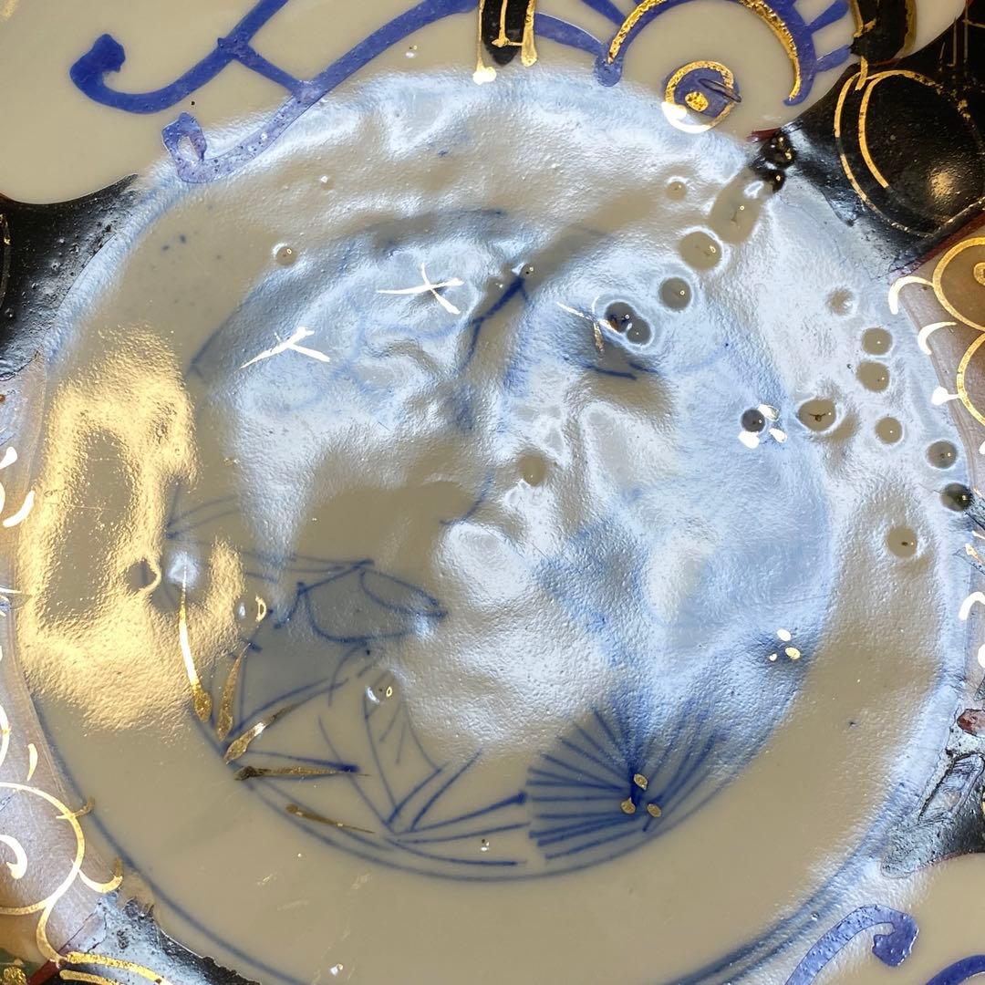 大聖寺伊万里　伊万里　古伊万里　なます皿　色絵　金襴手　松竹梅　花の図　2客