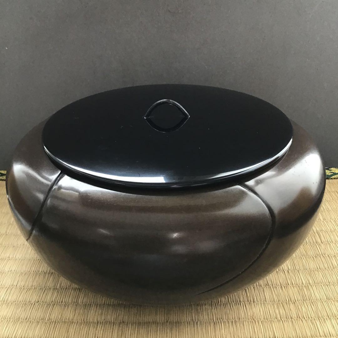 茶道具水指捻子梅水指(金属製)塗の蓋付駒方米山作共箱紙箱S246MS
