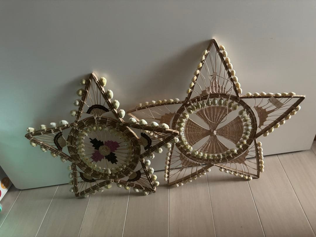 ビンテージ！マーシャル諸島 貝殻工芸品 壁飾り 2個