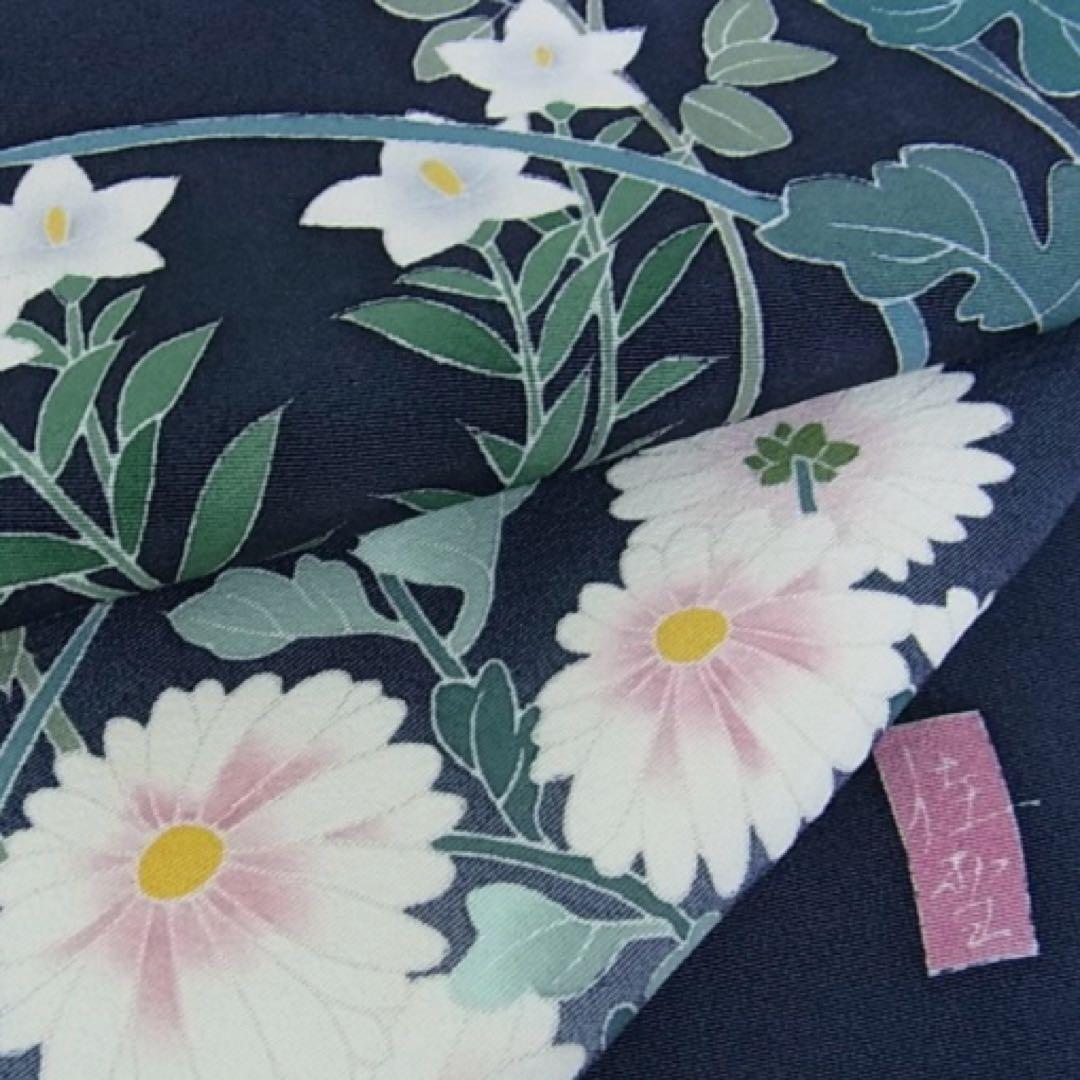 十日町友禅作家阿部佳雪訪問着 裄丈70花柄 要確認〜