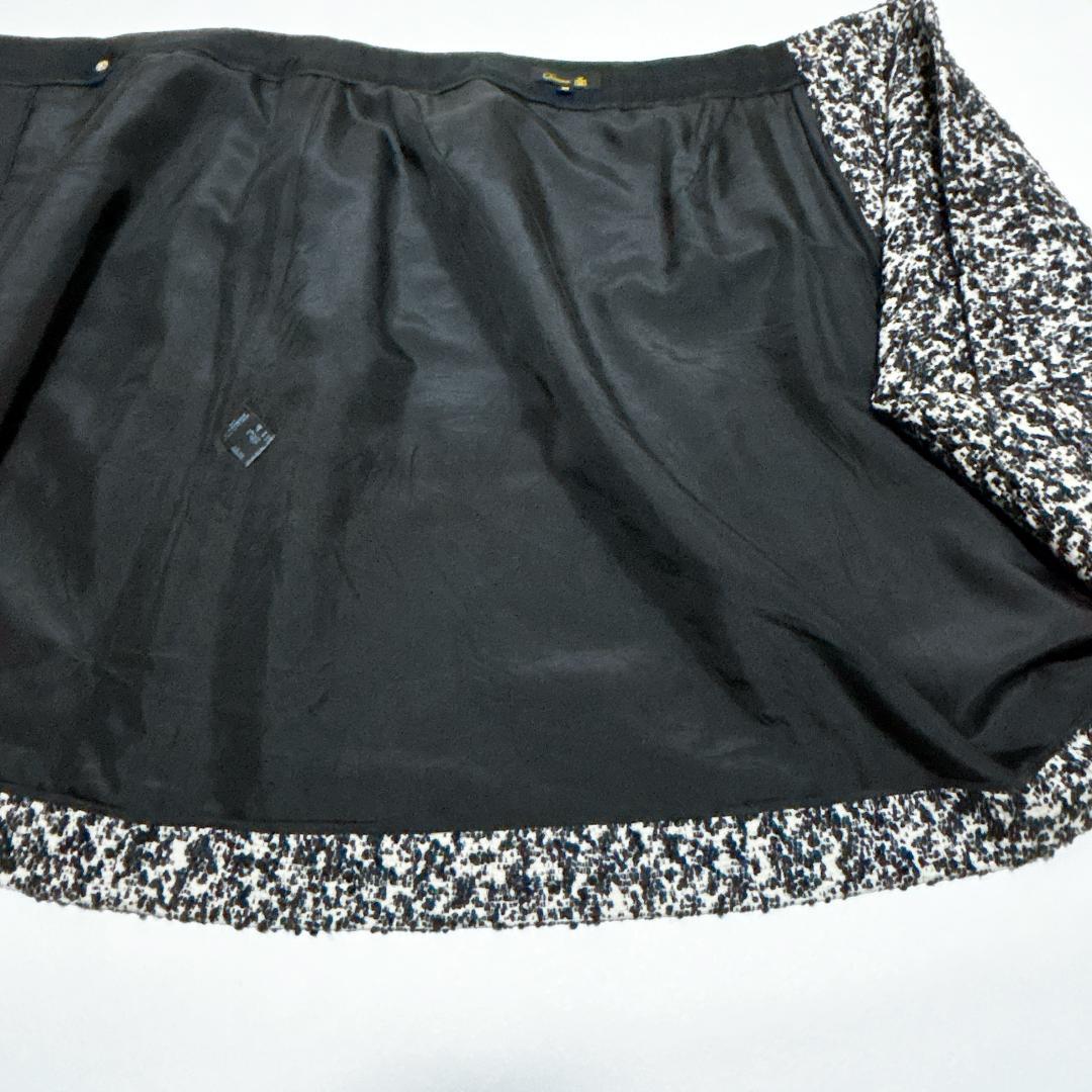 定価104,500円✨美品 ドゥロワー ジャガードラップスカート 高級感 白黒