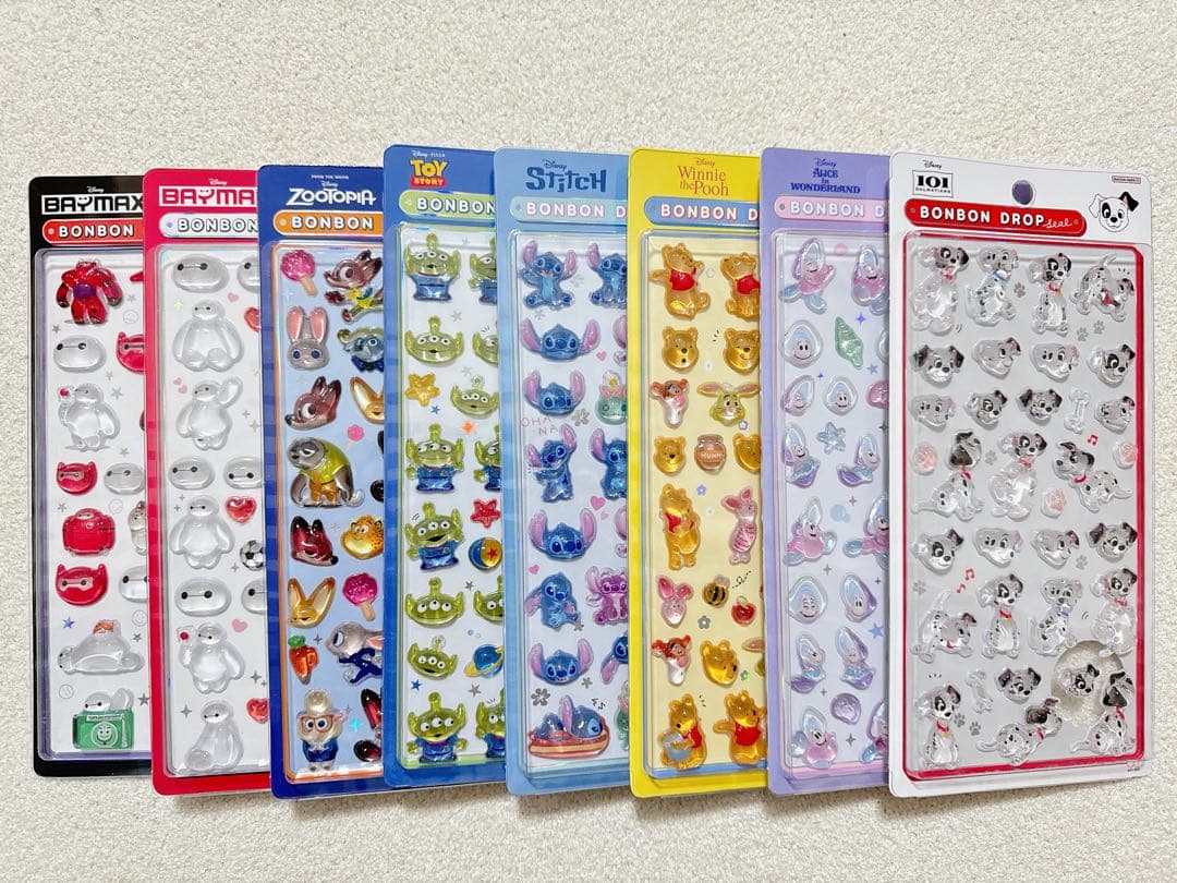 正規品】 ボンボンドロップシールミニ ディズニー 6種セット