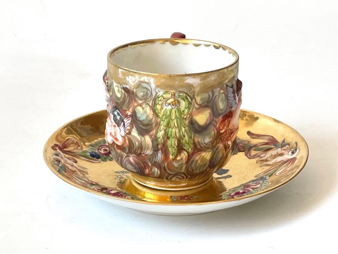 骨董 アンティーク イタリア カポディモンテ カップアンドソーサー