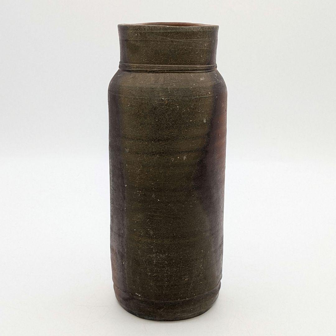 岡山県重要無形文化財 吉本正 備前焼 花入 合箱共布栞 花瓶 花器 花生 置物