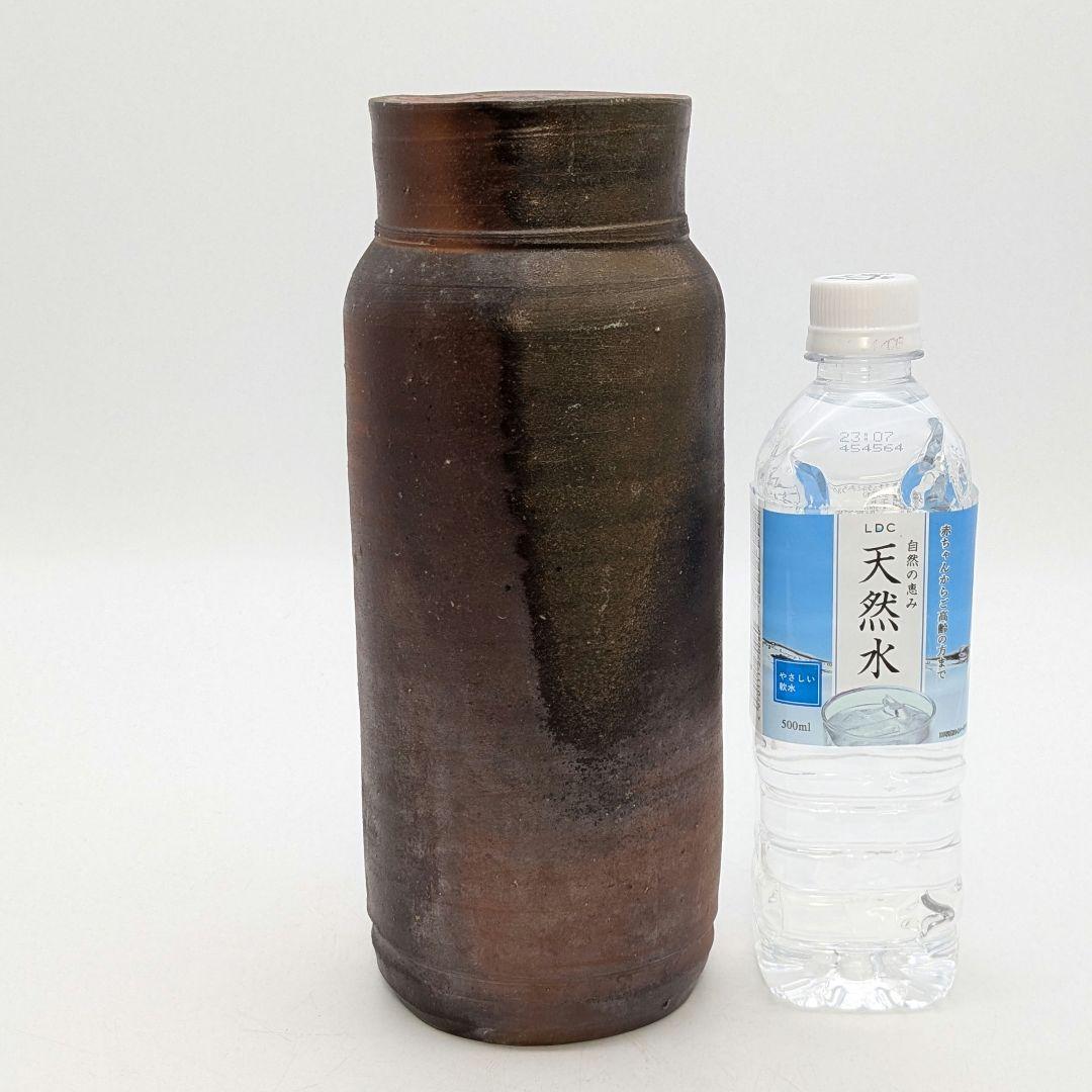 岡山県重要無形文化財 吉本正 備前焼 花入 合箱共布栞 花瓶 花器 花生 置物