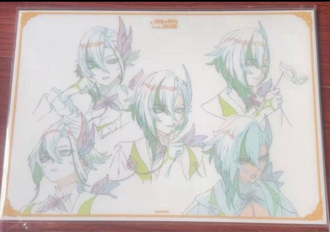 即発送 原神fes vipチケット 特典PVCデスクマット アルレッキーノ 召使