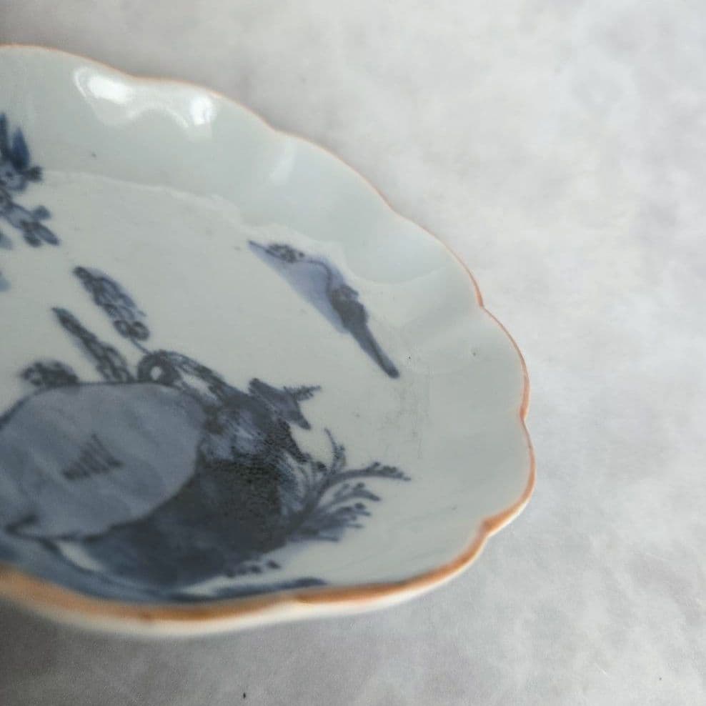 古伊万里 染付 小皿 豆皿 江戸時代 金直し 金継ぎ 骨董 アンティーク