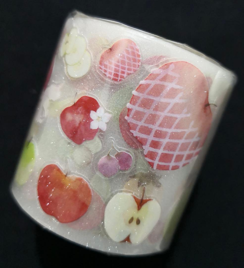 8681】海外 マステ 5m巻売り ラメ加工カッティング 果物 食物系