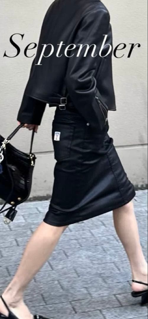 ok.soon×piccadilly デニムミドルスカート　 BLACK