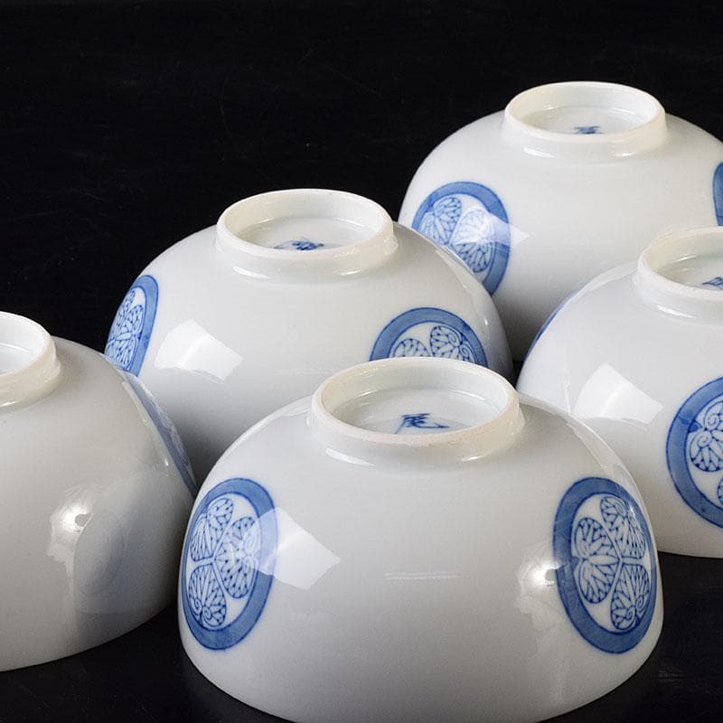 瀬戸焼 古陶園 竹鳳窯 伊藤伊平作 染付 葵紋 汲出茶碗