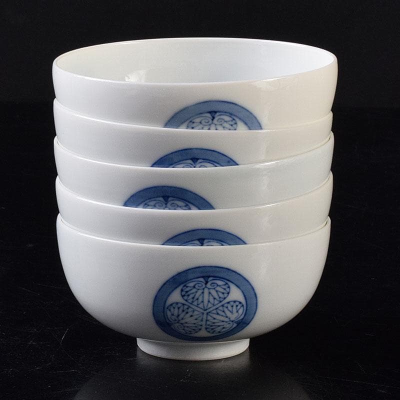 瀬戸焼 古陶園 竹鳳窯 伊藤伊平作 染付 葵紋 汲出茶碗