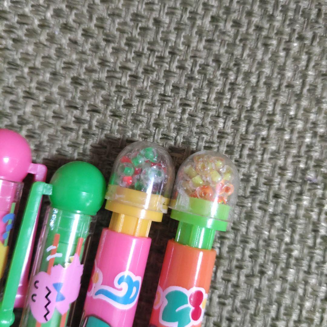 平成レトロ】ビーズ入りシャーペン 蛍光消しゴムノックペンセット 当時