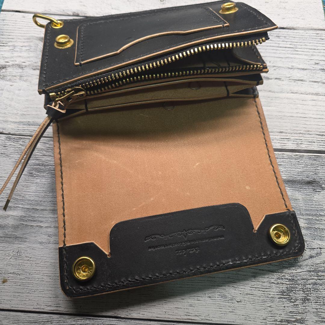 トラッカーウォレット　ミドル【MW茶芯丘染め】3層ver